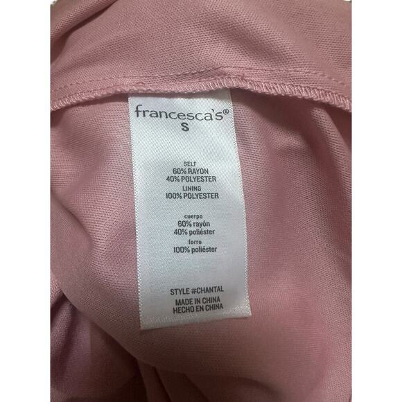 Aubrey Parks Blush Pink Tiered Maxi Dress Lace-Up Front Size- Small - Picture 8 of 8